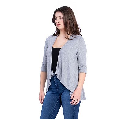 Women's 24Seven Comfort Apparel Elbow Length Sleeve Open Cardigan