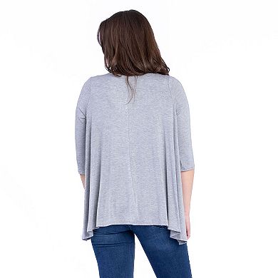 Women's 24Seven Comfort Apparel Elbow Length Sleeve Open Cardigan