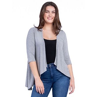 Women's 24Seven Comfort Apparel Elbow Length Sleeve Open Cardigan