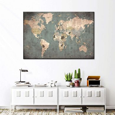 Stained Map Canvas Print
