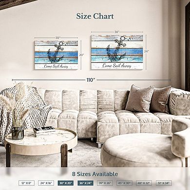 Blue Anchor Quote Canvas Print