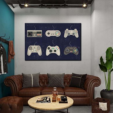 Video Game Controller Evolution Canvas Print