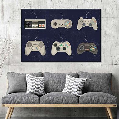 Video Game Controller Evolution Canvas Print