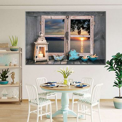 Nautical Ocean Window Canvas Print