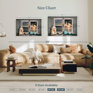 Nautical Ocean Window Canvas Print