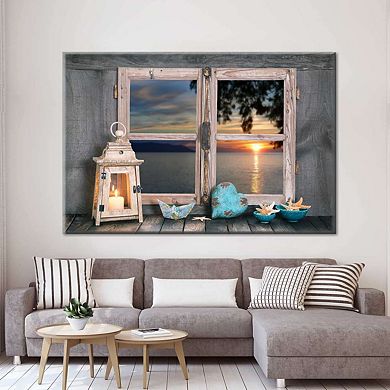 Nautical Ocean Window Canvas Print