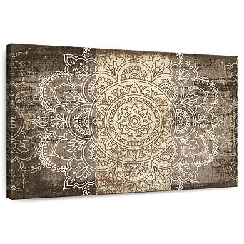 Mandala On Wood Canvas Print