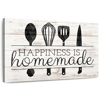 Happiness Is Homemade Kitchen Tools Canvas Print