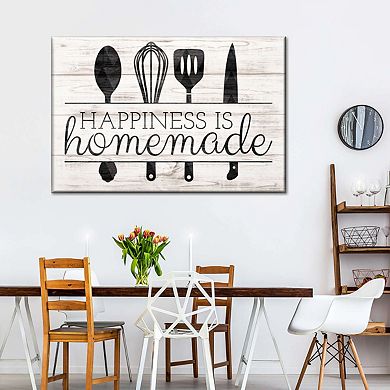 Happiness Is Homemade Kitchen Tools Canvas Print