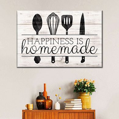 Happiness Is Homemade Kitchen Tools Canvas Print