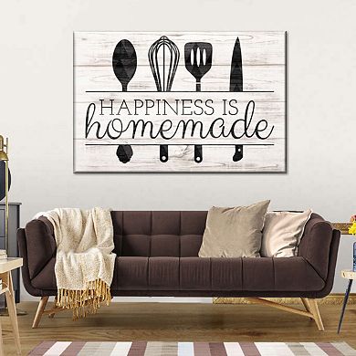 Happiness Is Homemade Kitchen Tools Canvas Print