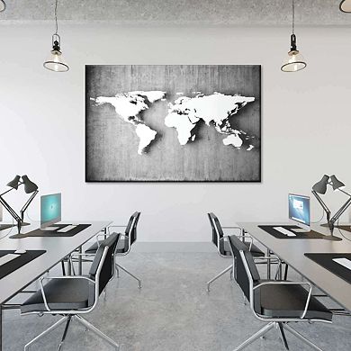 Iron World Map Canvas Print