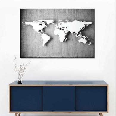 Iron World Map Canvas Print