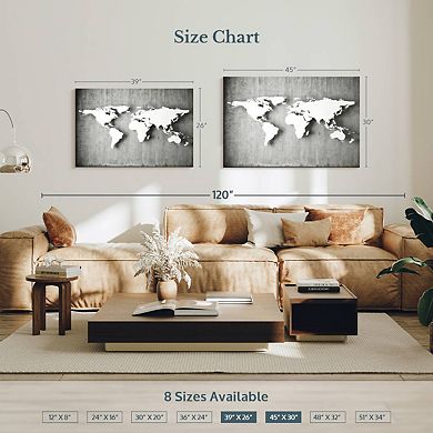 Iron World Map Canvas Print