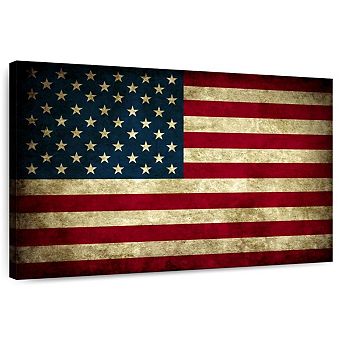 Vintage Usa Flag Canvas Print