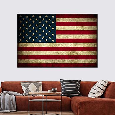 Vintage Usa Flag Canvas Print