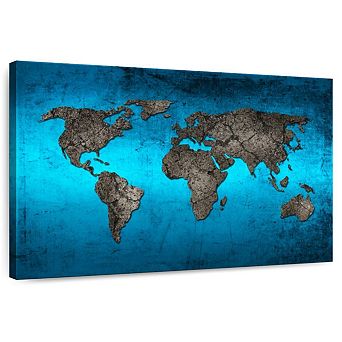 Ocean World Map Canvas Print