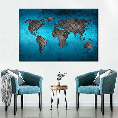 Ocean World Map Canvas Print