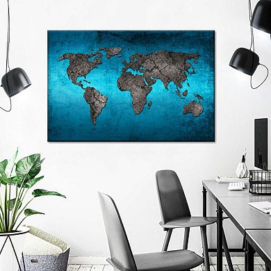 Ocean World Map Canvas Print