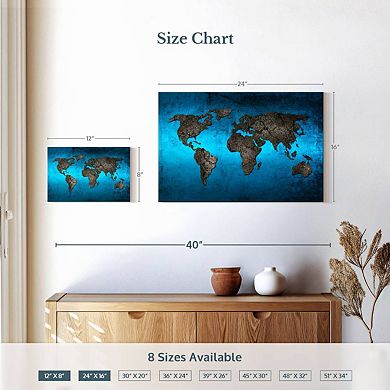Ocean World Map Canvas Print