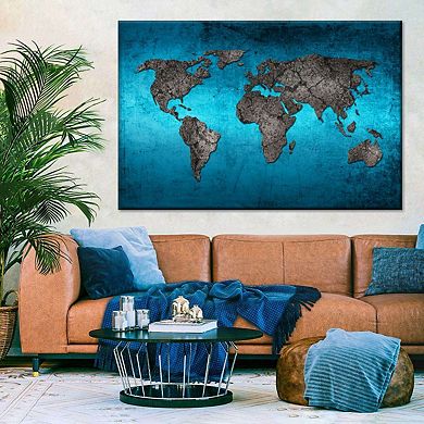 Ocean World Map Canvas Print