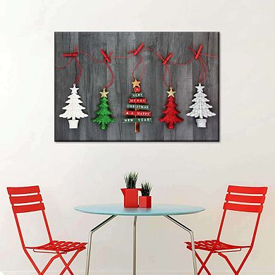 Hanging Christmas Trees Canvas Print