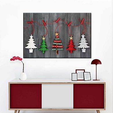 Hanging Christmas Trees Canvas Print