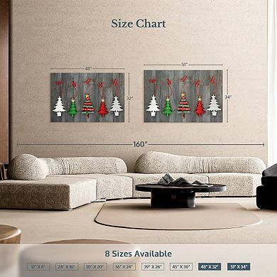 Hanging Christmas Trees Canvas Print