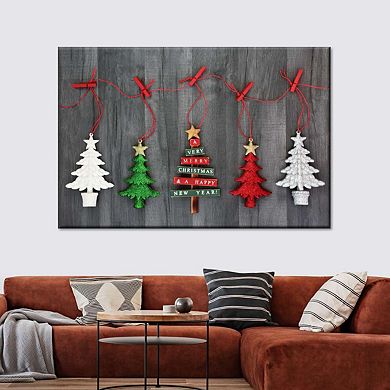 Hanging Christmas Trees Canvas Print