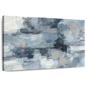 In The Clouds Indigo And Gray Crop Canvas Print