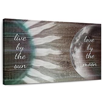 Sun Moon Love Typography Canvas Print