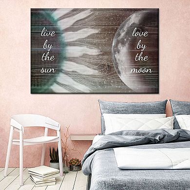 Sun Moon Love Typography Canvas Print