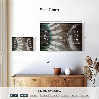 Sun Moon Love Typography Canvas Print