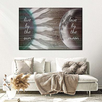 Sun Moon Love Typography Canvas Print