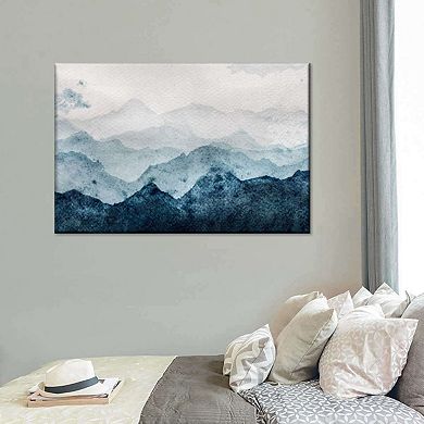 Japanese Mountain Landscape Abstract Canvas Print