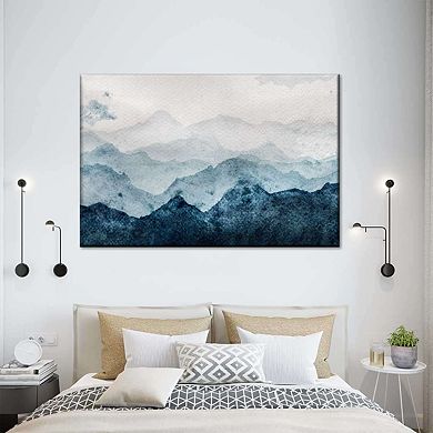 Japanese Mountain Landscape Abstract Canvas Print