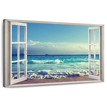 Window To Sultry Beach Canvas Print