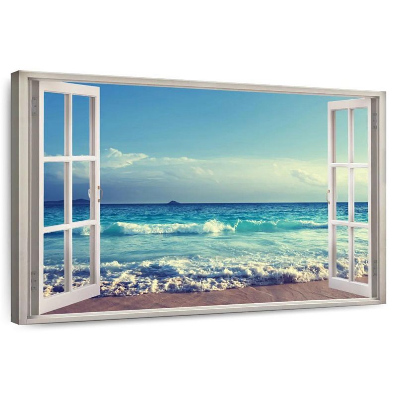 Window To Sultry Beach Canvas Print