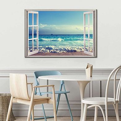 Window To Sultry Beach Canvas Print