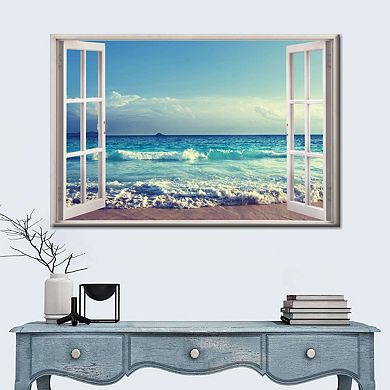 Window To Sultry Beach Canvas Print