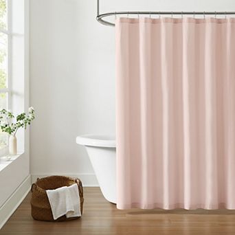 Brooklyn Loom Solid Cotton Percale Shower Curtain