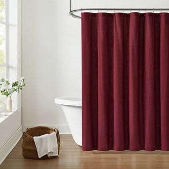 Brooklyn Loom Solid Cotton Percale Shower Curtain