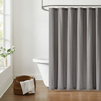 Brooklyn Loom Solid Cotton Percale Shower Curtain