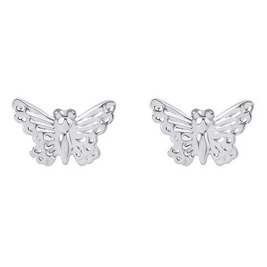 Celebration Gems 14k Gold Butterfly Stud Earrings