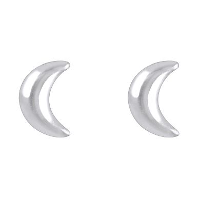 Celebration Gems 14k Gold Crescent Moon Stud Earrings