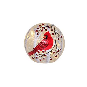 Studio 66 LED Cardinals & Berries Orb Table Decor
