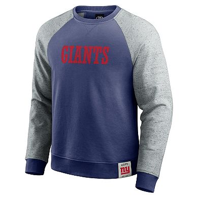 Men's Darius Rucker Collection by Fanatics Royal/Heather Gray New York Giants Colorblock Pullover Sweatshirt