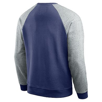 Men's Darius Rucker Collection by Fanatics Royal/Heather Gray New York Giants Colorblock Pullover Sweatshirt
