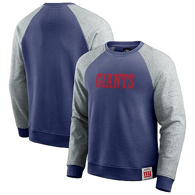 Men's Darius Rucker Collection by Fanatics Royal/Heather Gray New York Giants Colorblock Pullover Sweatshirt