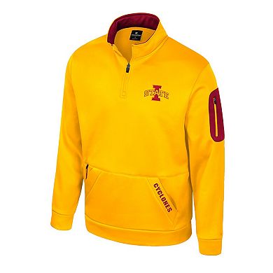 Men's Colosseum Gold Iowa State Cyclones Mainframe Quarter-Zip Fleece Jacket
